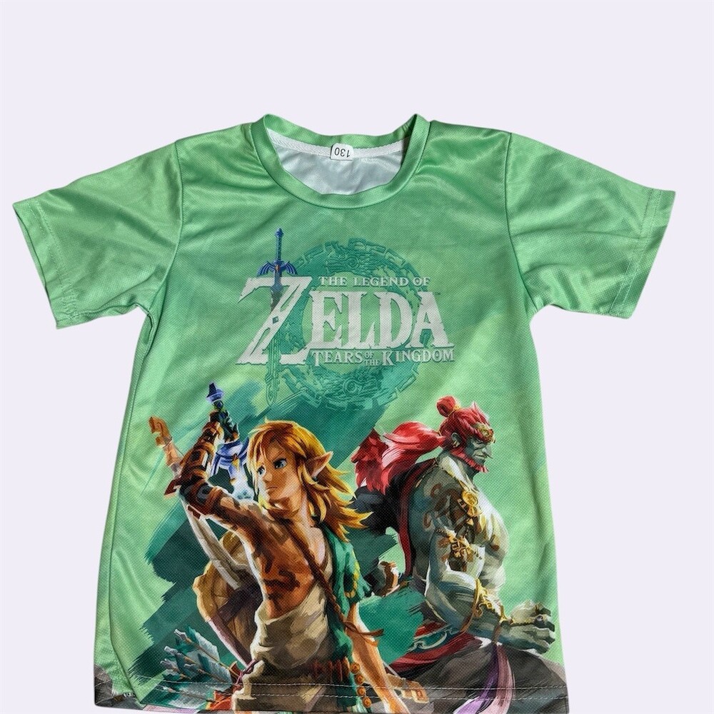 The Legend of Zelda Tears of the Kingdom Boys T-Shirt Green Size 7/8